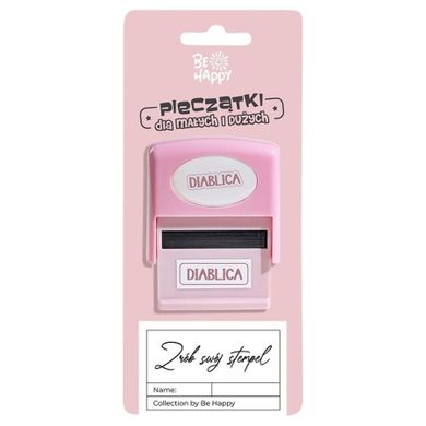 Be Happy, pieczątka z napisem, Diablica