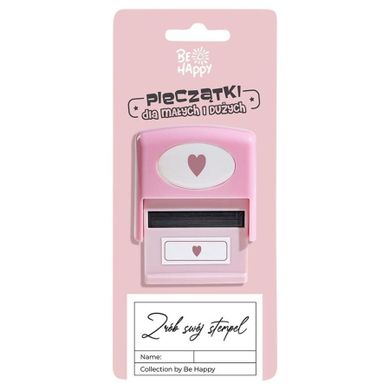 Be Happy, pieczątka z napisem, Serce