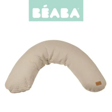 Beaba, Big Flopsy, Fleur de coton Linen, ergonomiczna poduszka rogal dla kobiet w ciąży i karmiących