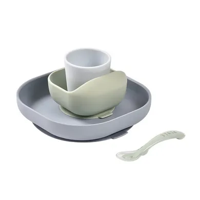 Beaba, Pebble, komplet naczyń z silikonu z przyssawką