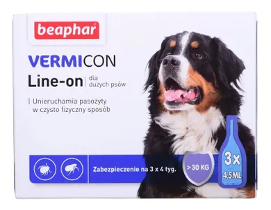 Beaphar, krople na kleszcze i pasożyty dla psa od 30kg, 3-4,5Ml