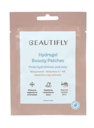 Beautifly, Hydrogel Beauty Patches, płatki hydrożelowe pod oczy, 2 szt.