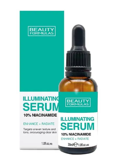 Beauty Formulas, rozświetlające serum do twarzy, 10% niacinamide, 30 ml