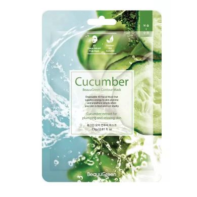 BeauuGreen, Cucumber Contour Mask koreańska maseczka z ogórkiem 23 ml