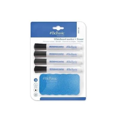 BeBasic, marker do tablic z gąbką, 4 szt.