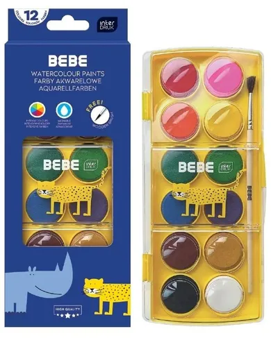 Bebe Kids, farby akwarelowe, 12 kolorów