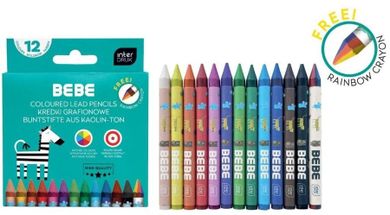 Bebe Kids, kredki grafionowe, 12 kolorów + 1