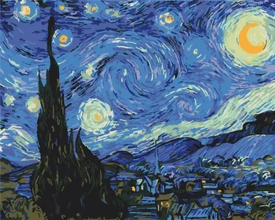 BeCreative, malowanie po numerach, Gwieździsta noc