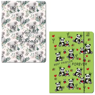 Bee-bee, teczka z gumką A4, BFF misie