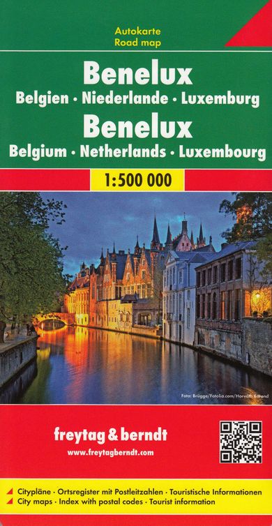 Belgia, Holandia, Luksemburg. Mapa. Skala: 1:500 000