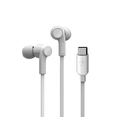 Belkin Słuchawki Przewodowe USB-c douszne, białe