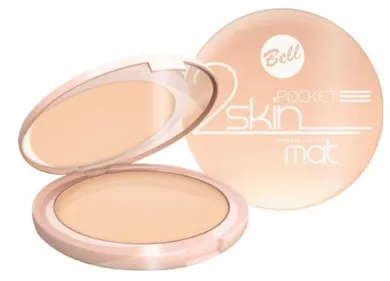 Bell, 2 Skin, Pocket, puder matujący, nr 043, beige prasowany, 9 g