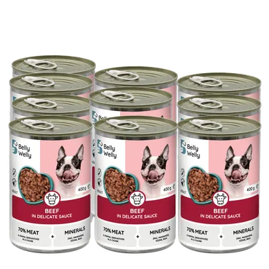 Belly welly, Standard, mokra karma dla psa z wołowiną, 400g, 10 szt.