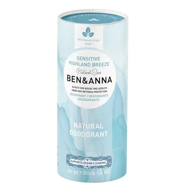 Ben&Anna, Natural Deodorant, naturalny dezodorant bez sody, Sensitive, Highland Breeze, 40g