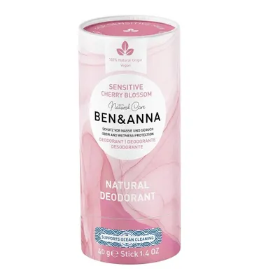 Ben&Anna, Natural Deodorant, naturalny dezodorant bez sody, Sensitive, Japanese Cherry Blossom, 40g