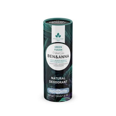 Ben&Anna, Natural Soda Deodorant, naturalny dezodorant na bazie sody sztyft kartonowy, Green Fusion, 40 g