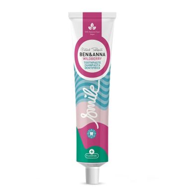 Ben&Anna, Natural Toothpaste, naturalna pasta do zębów z fluorem, wildberry, 75 ml