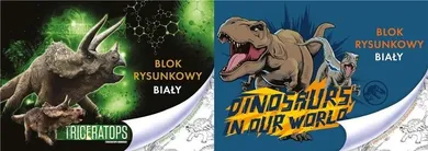 Beniamin, Jurassic Park, blok rysunkowy, biały, A4, 20 kartek