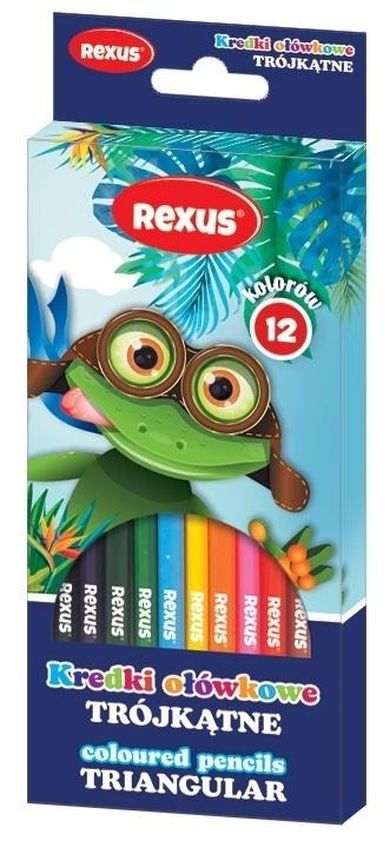 Beniamin, kredki ołówkowe, trójkątne, 12 kolorów