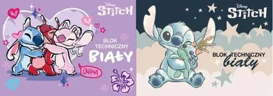 Beniamin, Lilo i Stitch, blok techniczny, biały, A4, 10 kartek, 1 szt.