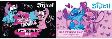Beniamin, Lilo i Stitch, blok techniczny, biały, A4, 10 kartek, 1 szt.