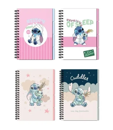 Beniamin, Lilo i Stitch, kołonotes zamykany na gumkę, A6, 96 kartek, kratka, 1 szt.