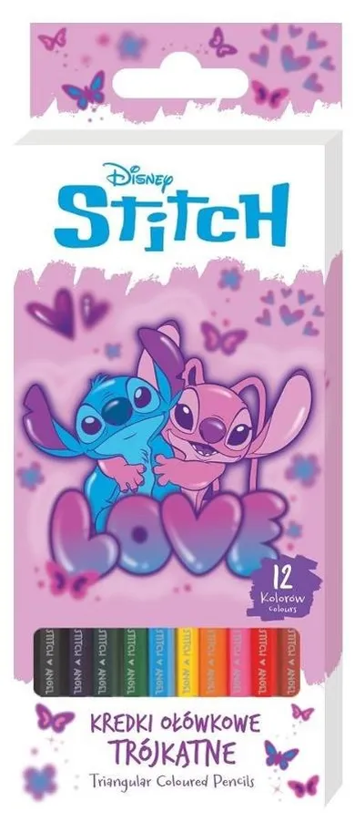 Beniamin, Lilo i Stitch, kredki ołówkowe trójkątne, 12 kolorów