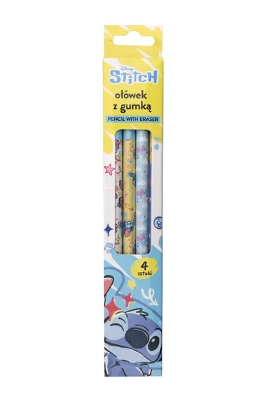 Beniamin, Lilo i Stitch, ołówek z gumką, 4 szt.