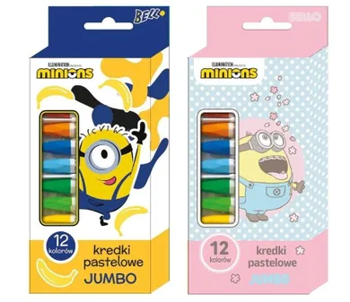 Beniamin, Minionki, kredki pastelowe jumbo, 12 kolorów