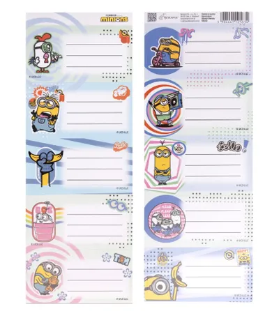 Beniamin, Minionki, naklejki na zeszyty