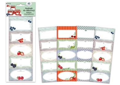 Beniamin, naklejki na słoiki do przetworów, prostokątne