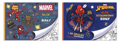 Beniamin, Spider-Man, blok rysunkowy, biały, A4, 20 kartek, 1 szt.