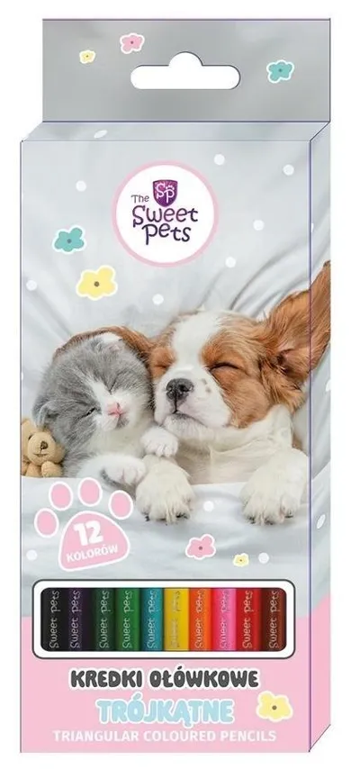 Beniamin, The Sweet Pets, kredki ołówkowe, trójkątne, 12 kolorów