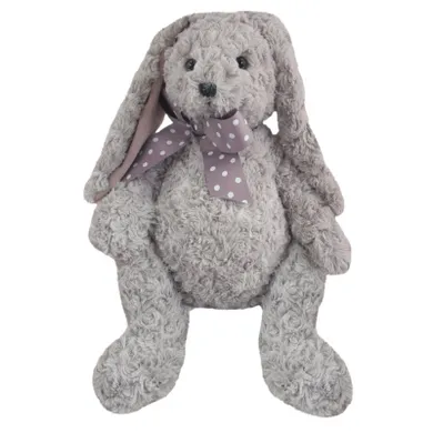 Beppe, Carmen, maskotka, królik, szary z kokardą, 28 cm