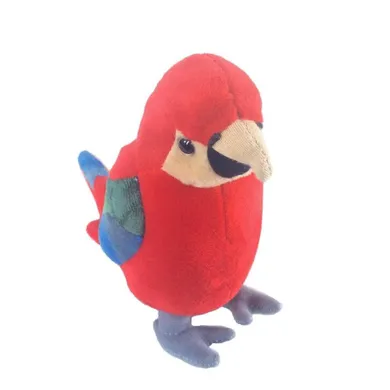 Beppe, Papuga, maskotka, czerwona, 17 cm