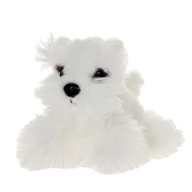 Beppe, Pies siedzący, maskotka, biała, 13 cm