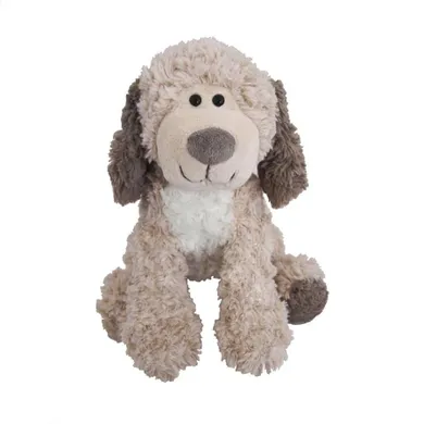 Beppe, piesek z białym brzuszkiem, maskotka, ecru, 20 cm