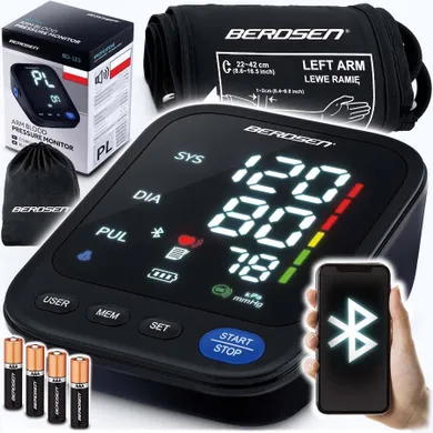 Berdsen, ciśnieniomierz naramienny z polskimi komunikatami i bluetooth, BD-123