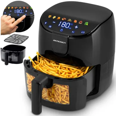 Berdsen, frytkownica beztłuszczowa, air fryer, 1500W, czarny, 4l, BD-658