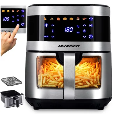 Berdsen, frytkownica beztłuszczowa, air fryer, 1700W, srebrny, 9,1l, BD-656
