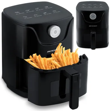 Berdsen, frytkownica beztłuszczowa, air fryer, czarna, 2,5l