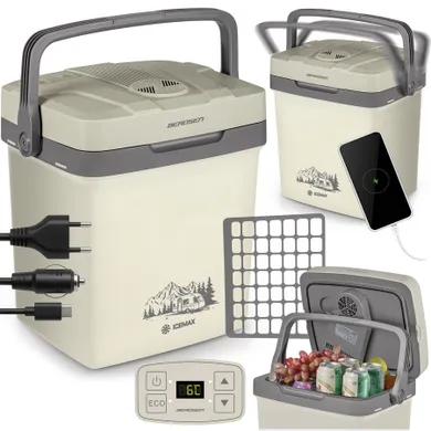 Berdsen, Icemax, lodówka turystyczna, tryb Eco, kremowa, 26l