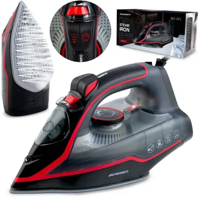 Berdsen, żelazko parowe, ceramiczna powłoka, praca w pionie, 2600W, BD-331
