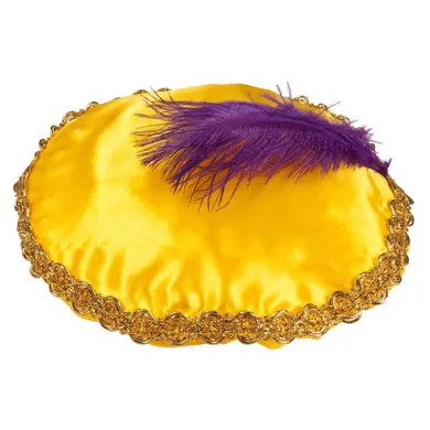 Beret, czapka pazia, żółty