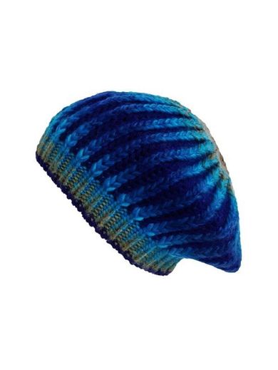 Beret dziecięcy, niebiesko-zielony, Ambra