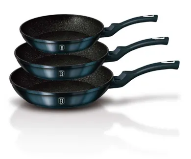 Berlinger Haus, Aquamarine, zestaw patelni granitowych, 3 szt.