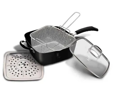 Berlinger Haus, Black Professional Line, patelnia z koszem i płytą parową