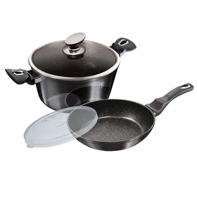 Berlinger Haus, Carbon Pro, zestaw: garnek z pokrywą + patelnia, 4 elementy