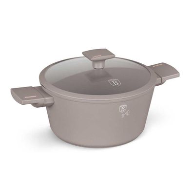 Berlinger Haus, garnek tytanowy z pokrywą, taupe, 24 cm