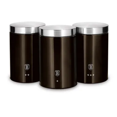 Berlinger Haus, Metallic Line Shiny, Black Edition, zestaw 3 pojemników